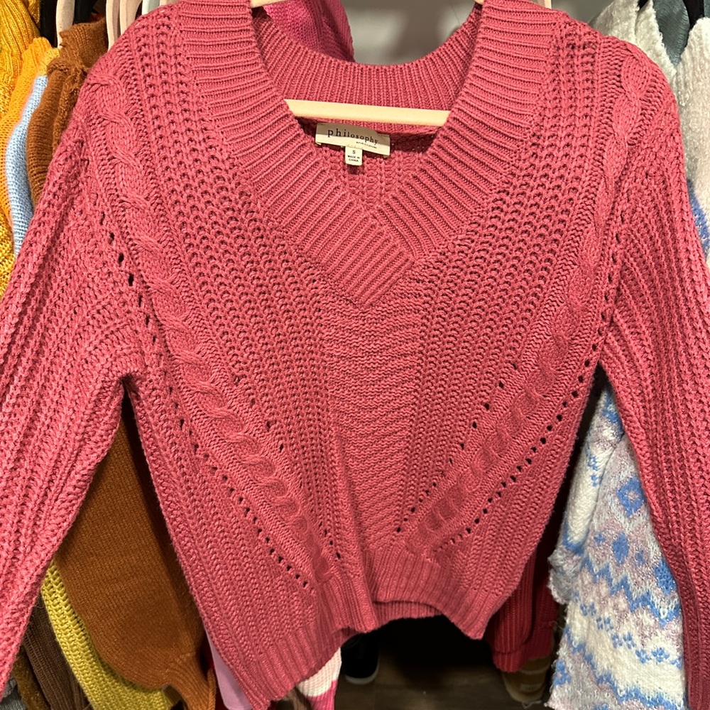 Philosophy pink vneck